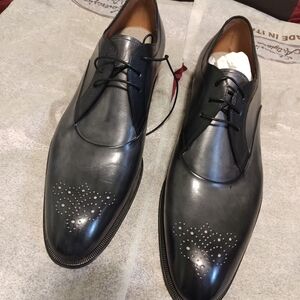 Elegant Gray And Black Arbiter Leather Men's Oxfords 16 US